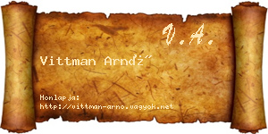 Vittman Arnó névjegykártya